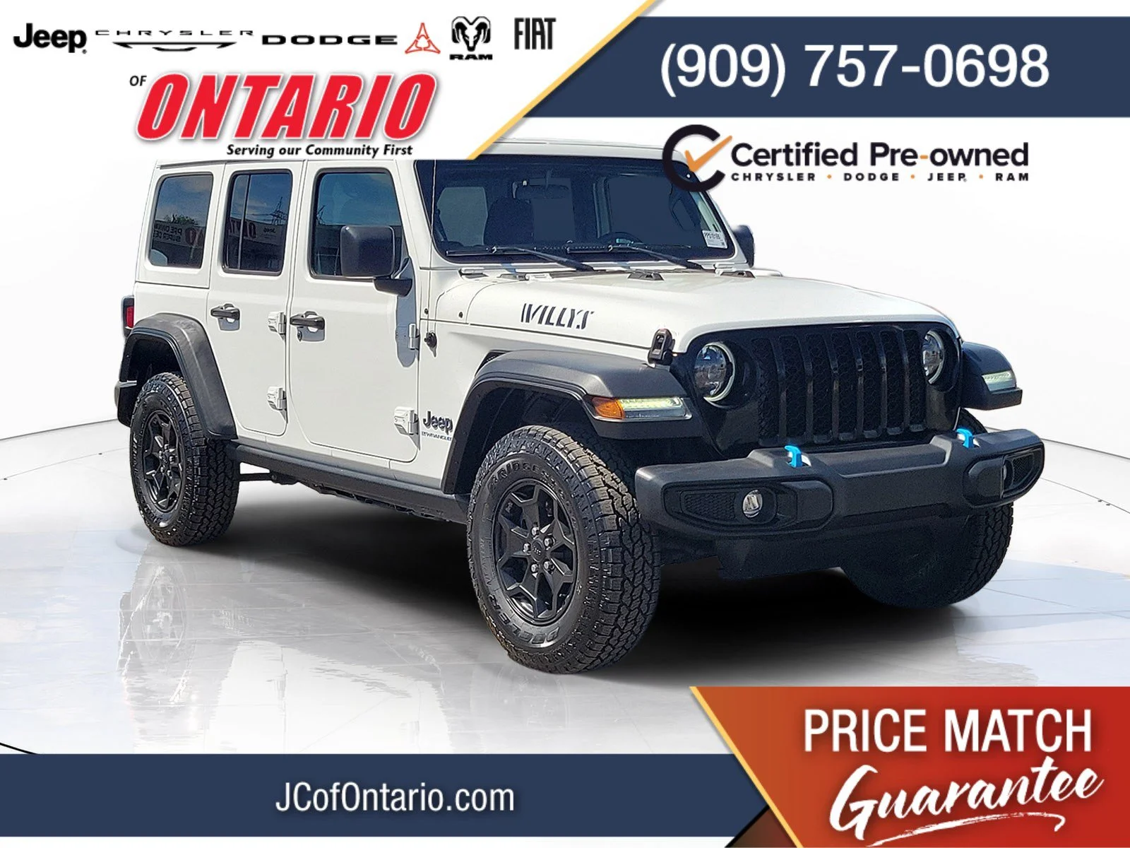 Certified Used 2023 White Jeep Willys 4xe image 1
