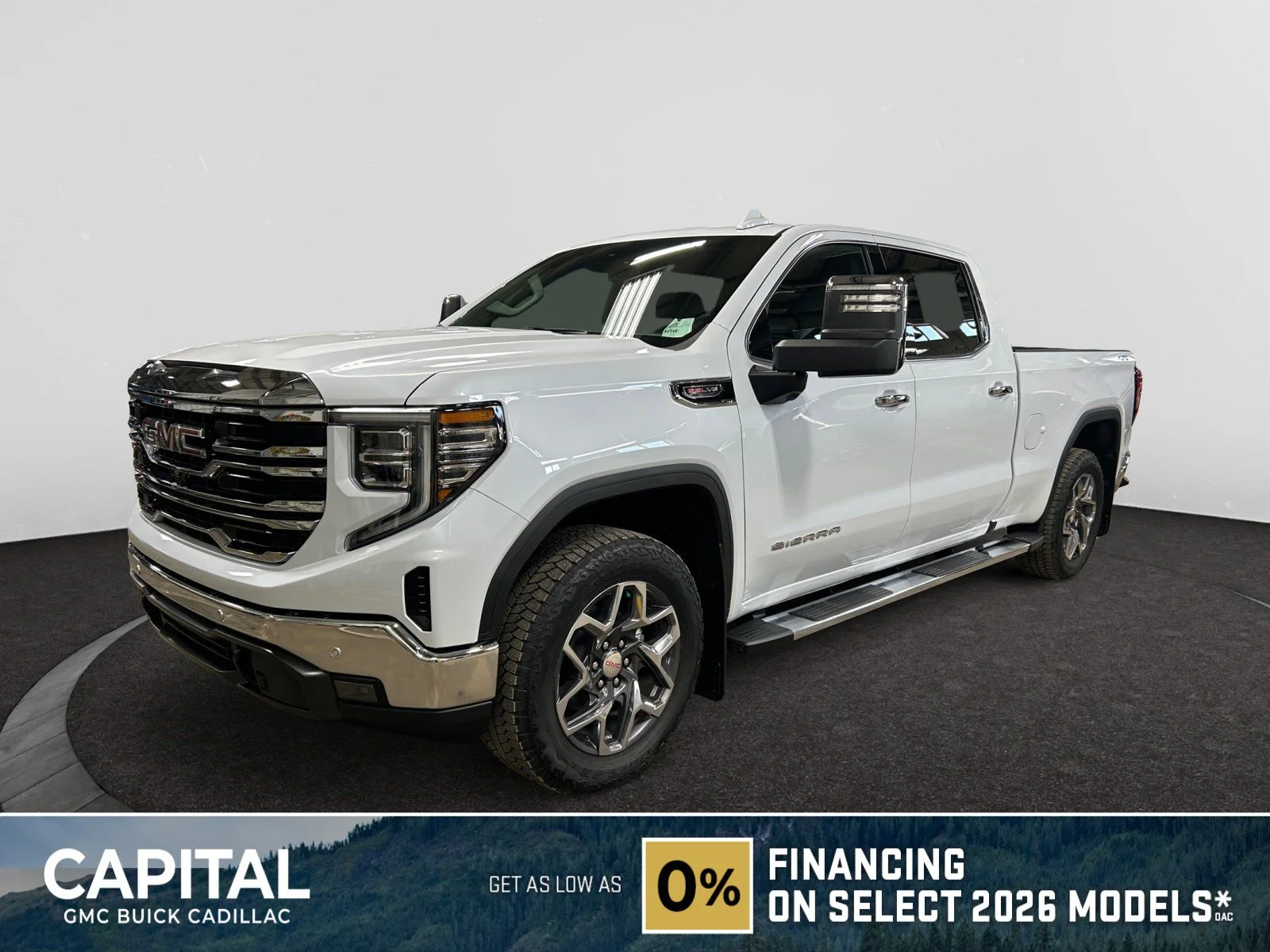 New 2026 Glacier White Tricoat GMC SLT image 1