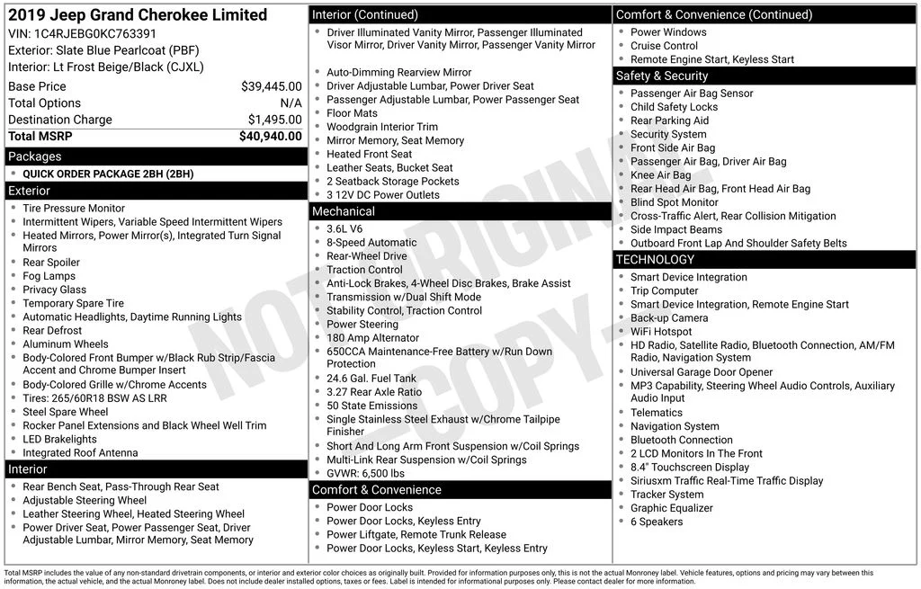 Certified Used 2019 Blue Jeep Limited image 8