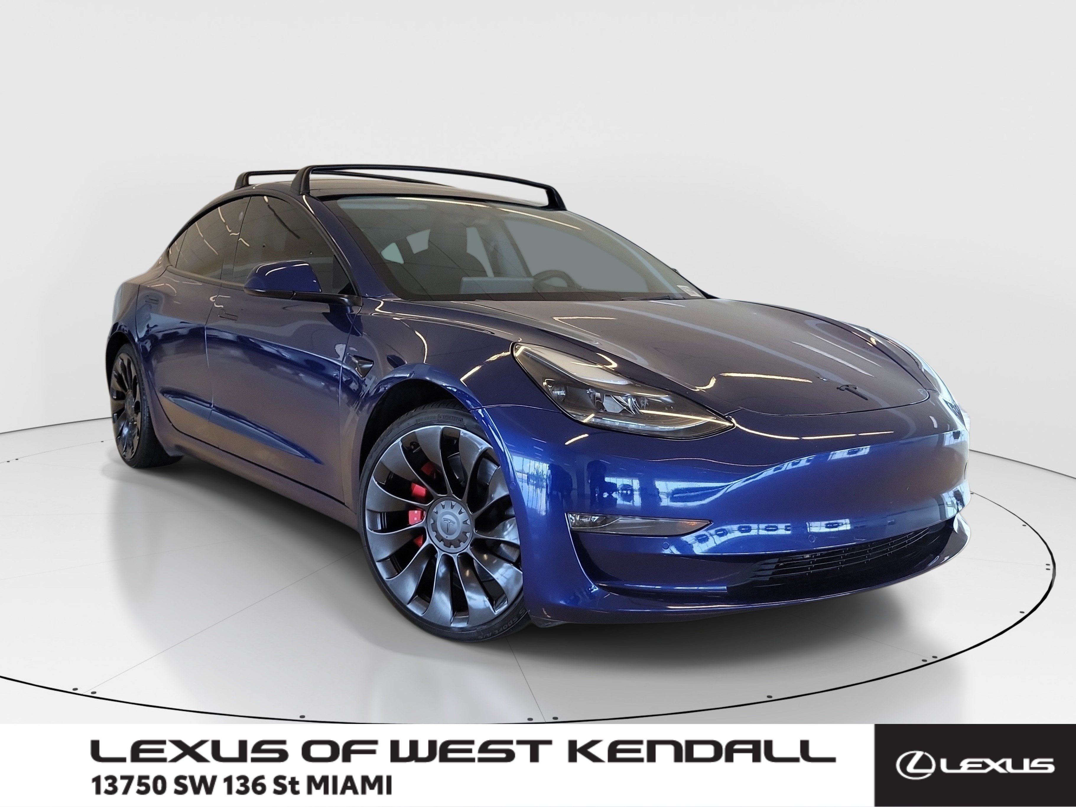 Used 2022 Deep Blue Metallic Tesla Performance image 1