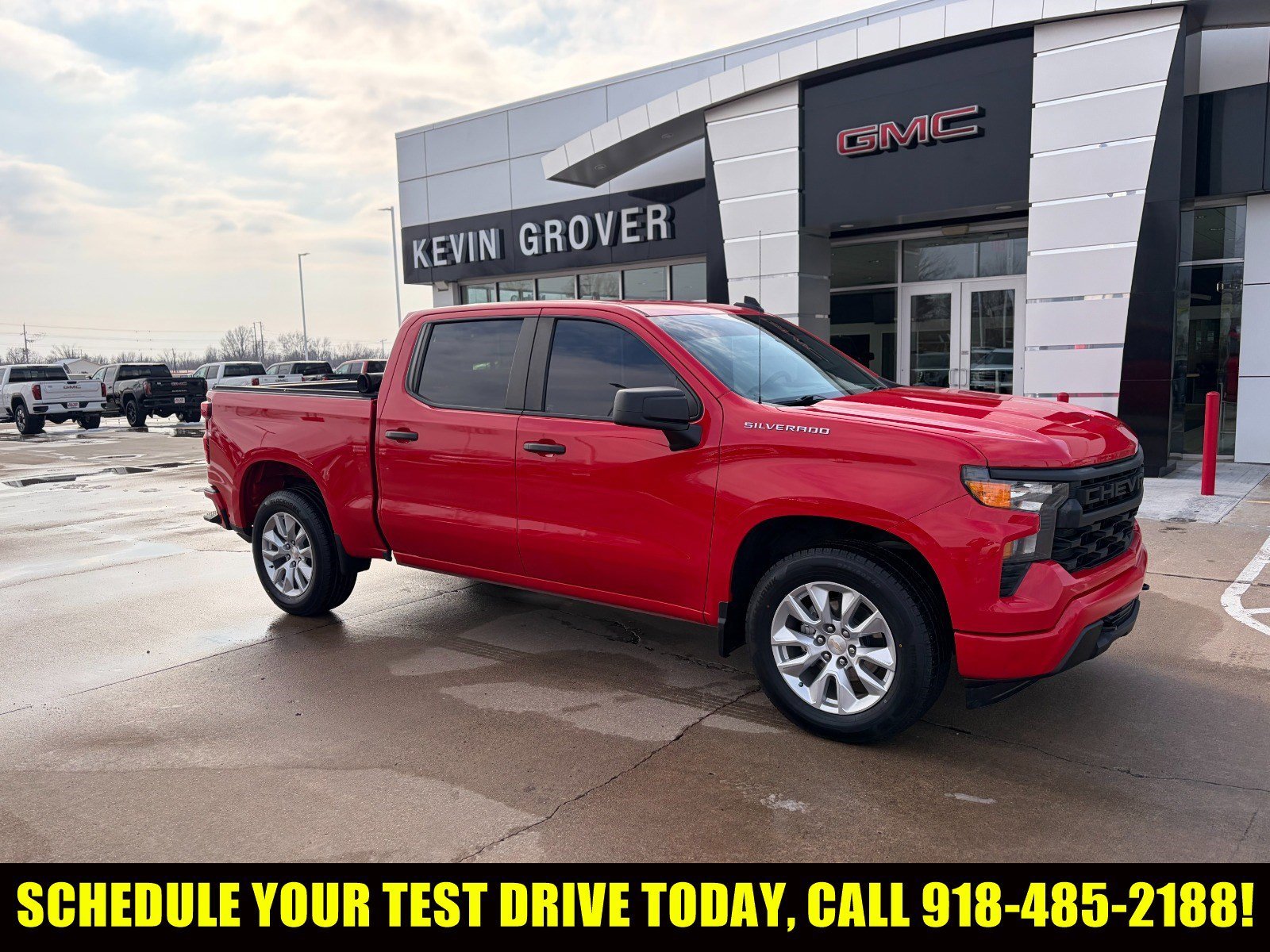 Red Hot 2023 Chevrolet Silverado 1500 Custom Crew Cab RWD Pickup Truck 4X2