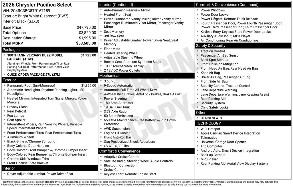 New 2026 Bright White Clear-Coat Exterior Paint Chrysler Select image 24