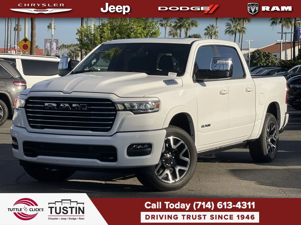 New 2026 Bright White Clear-Coat Exterior Paint RAM Laramie image 1