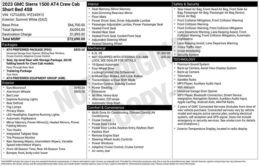 Used 2023 Summit White GMC AT4 image 32