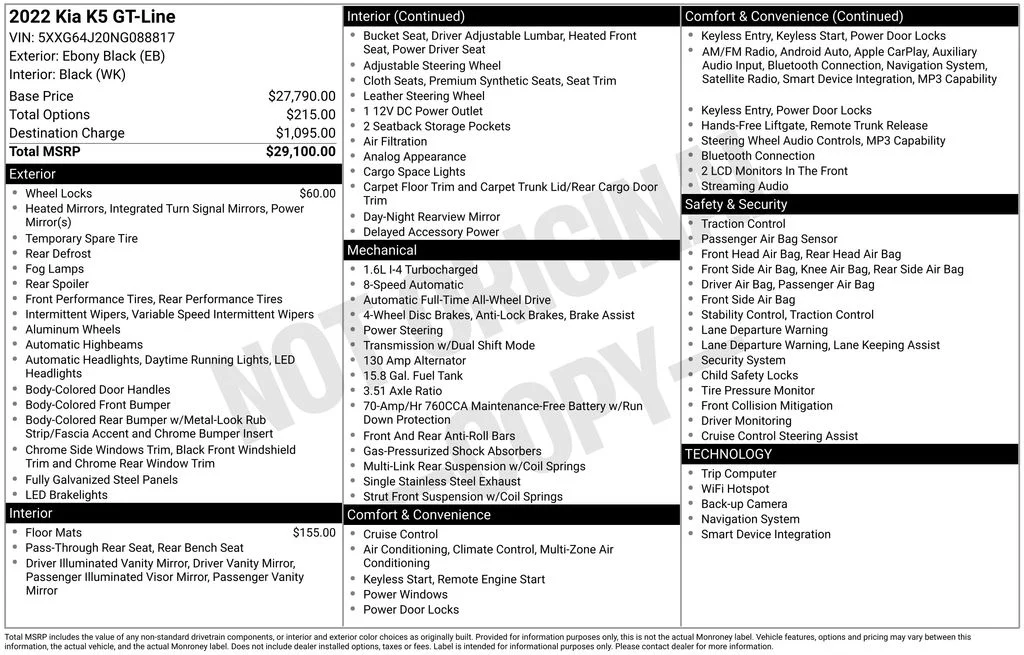 Used 2022 Black Kia GT-Line image 6