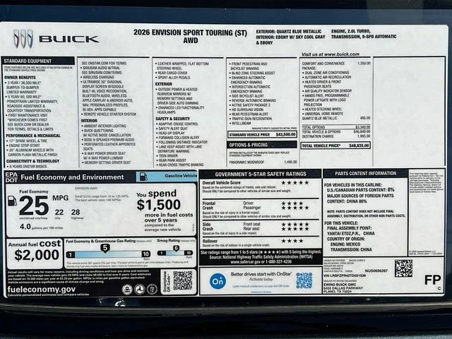 Used 2026 Quartz Blue Metallic Buick Sport Touring image 21