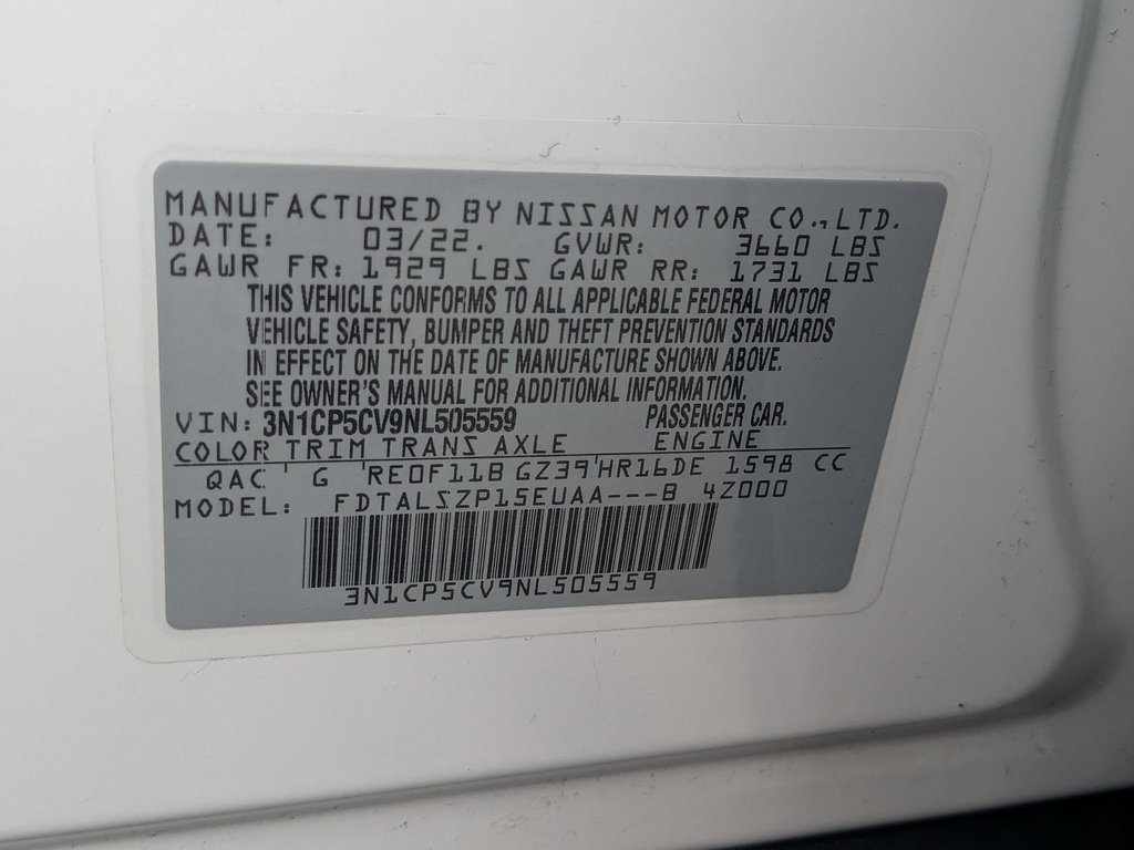 Used 2022 Aspen White Tricoat Nissan SV image 30