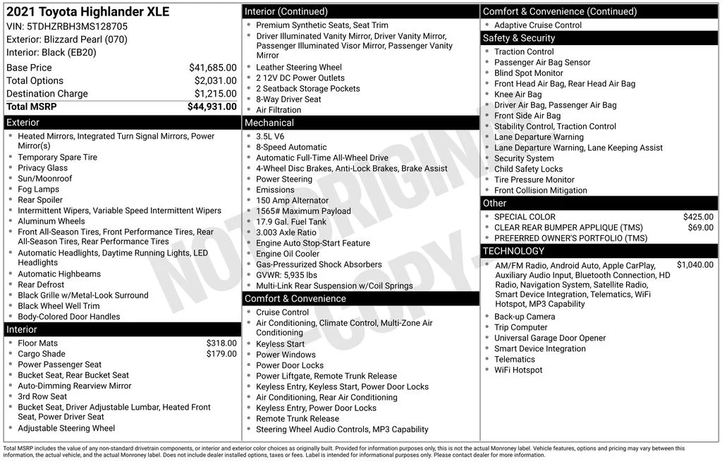 Used 2021 White Toyota XLE image 17