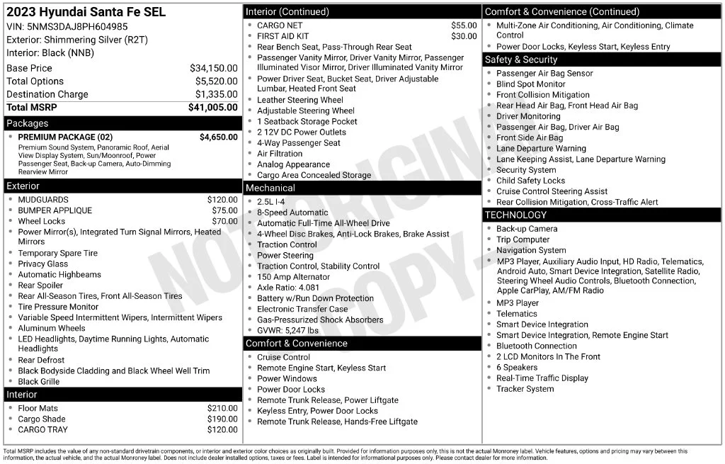Used 2023 Shimmering Silver Pearl Hyundai SEL image 5