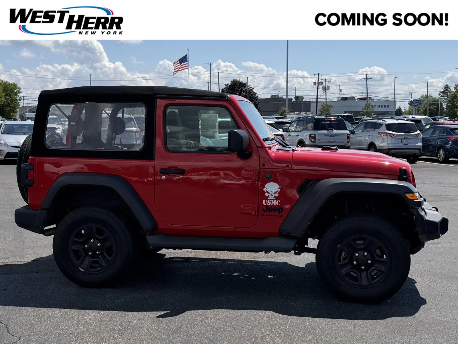 Used 2024 Firecracker Red Clearcoat Jeep Sport image 1
