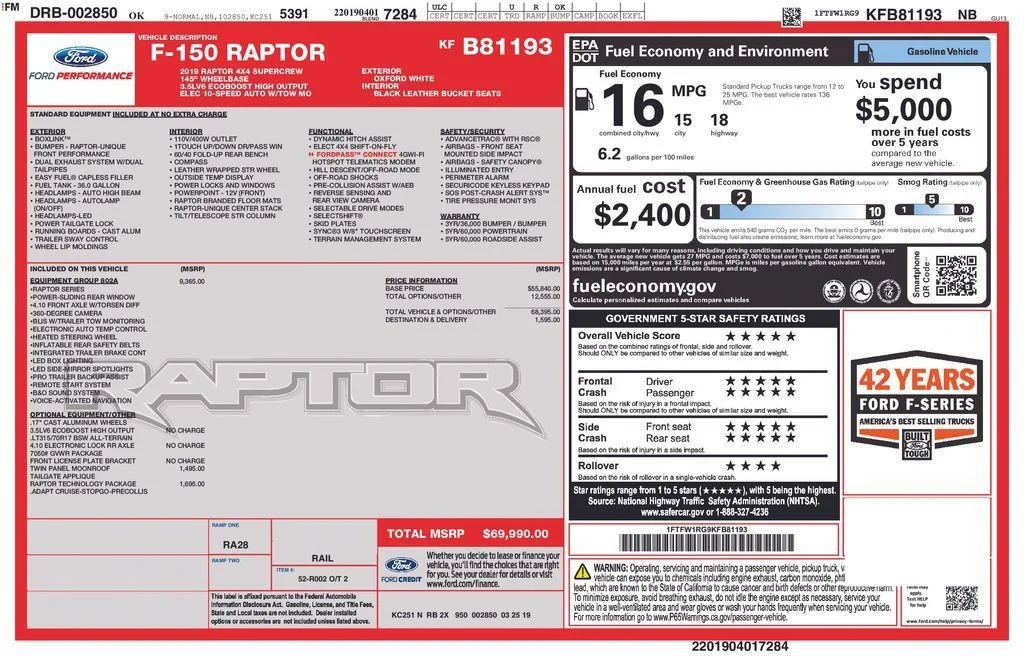 Certified Used 2019 Oxford White Ford Raptor image 15