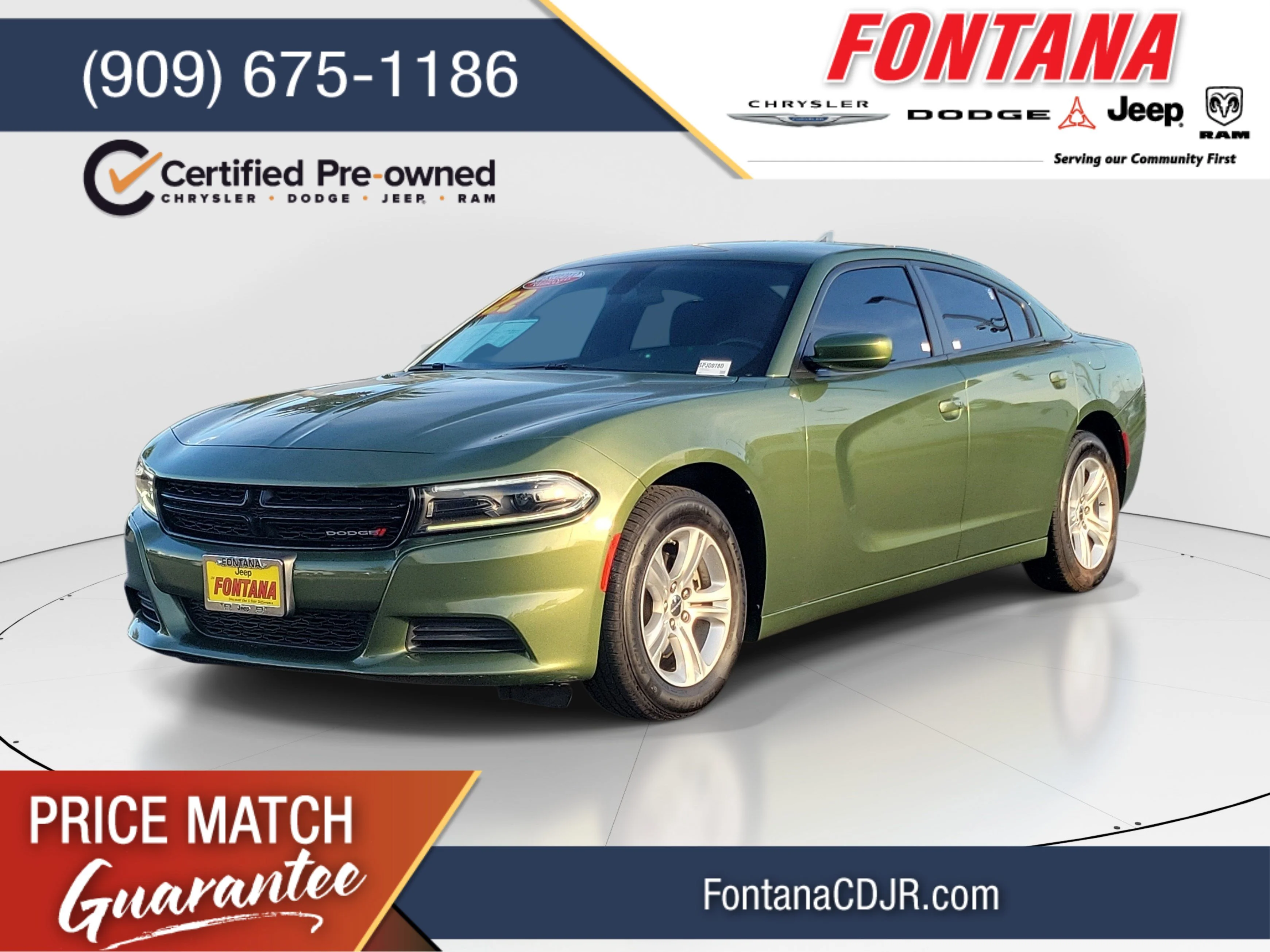 Certified Used 2022 Green Dodge SXT image 1