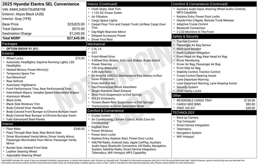 Used 2025 Black Hyundai SEL Convenience image 25