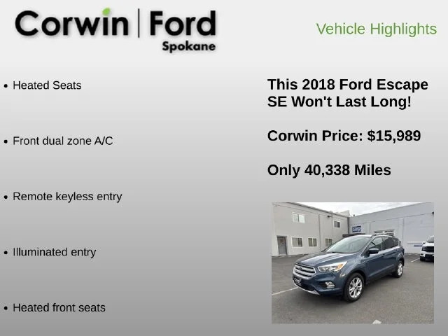 Used 2018 Blue Metallic Ford SE image 6