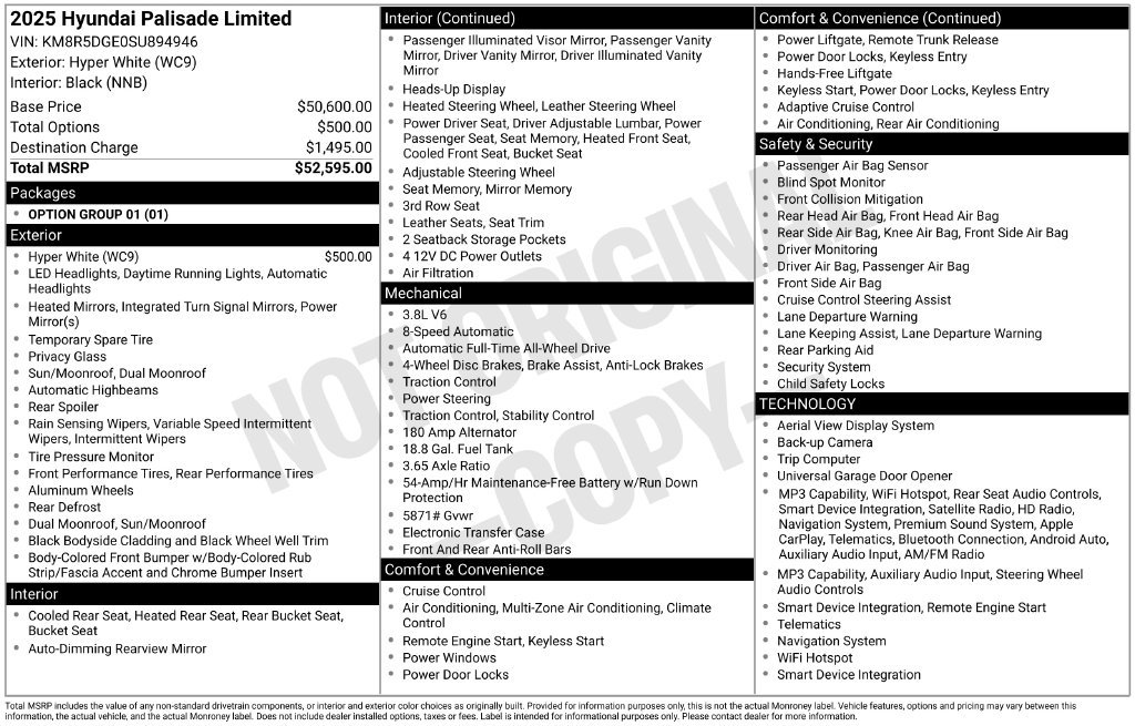 Used 2025 Hyper White Hyundai Limited image 6