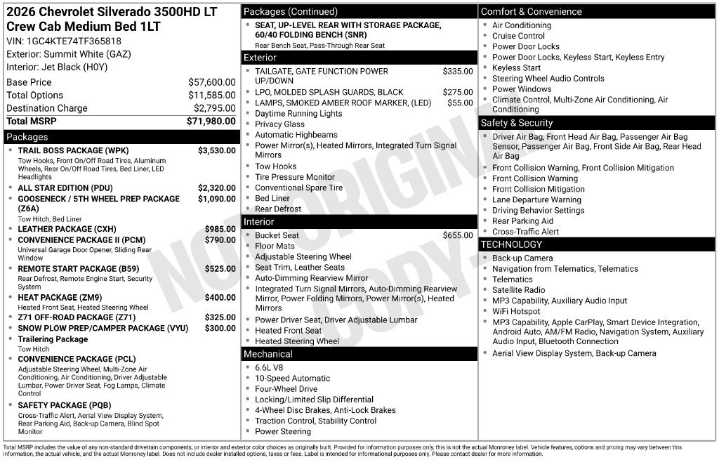 New 2026 Summit White Chevrolet LT image 4