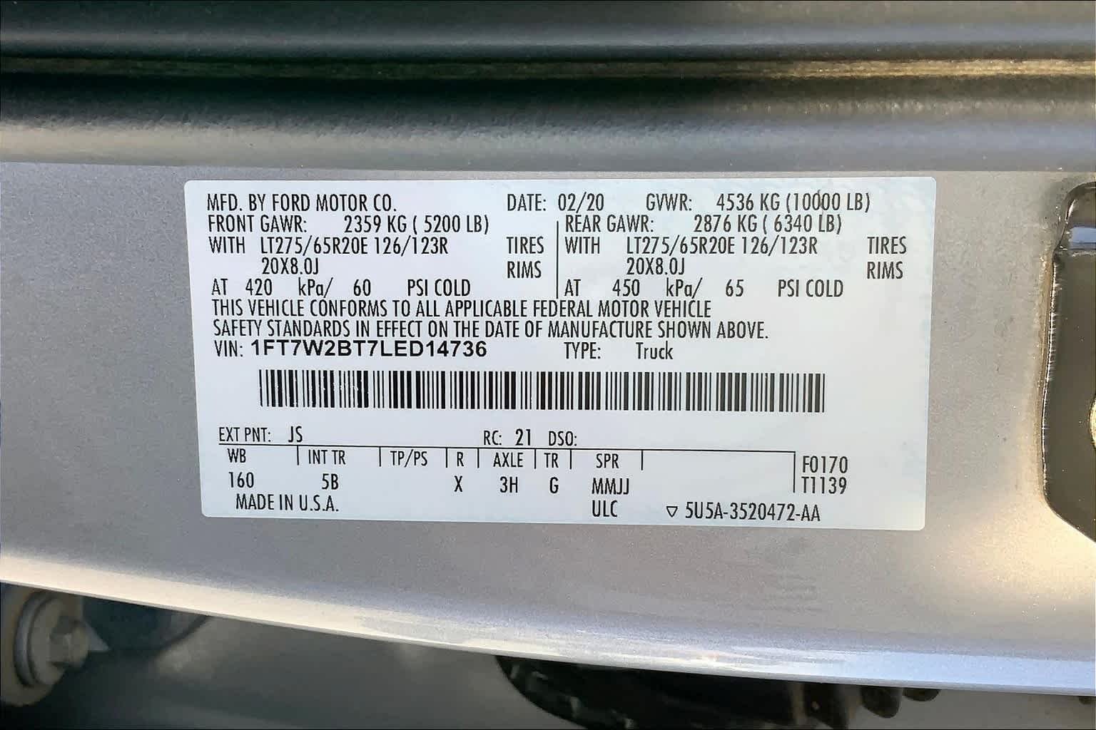 Used 2020 Iconic Silver Metallic Ford LARIAT image 30