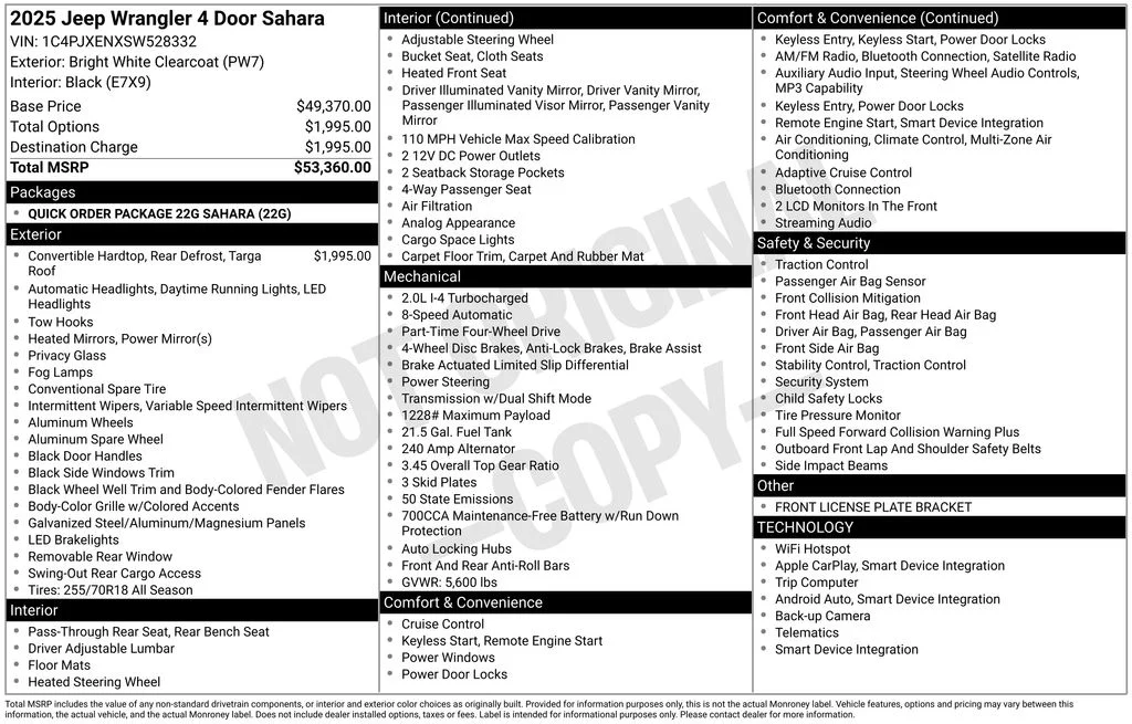 Used 2025 White Jeep Sahara image 6