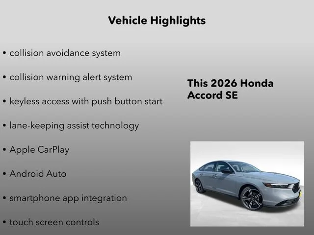 New 2026 Urban Gray Pearl Honda SE image 10