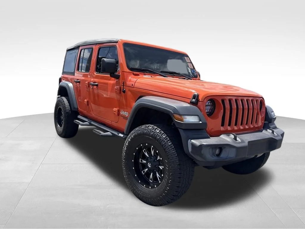 Used 2019 Orange Jeep Unlimited Sport image 7