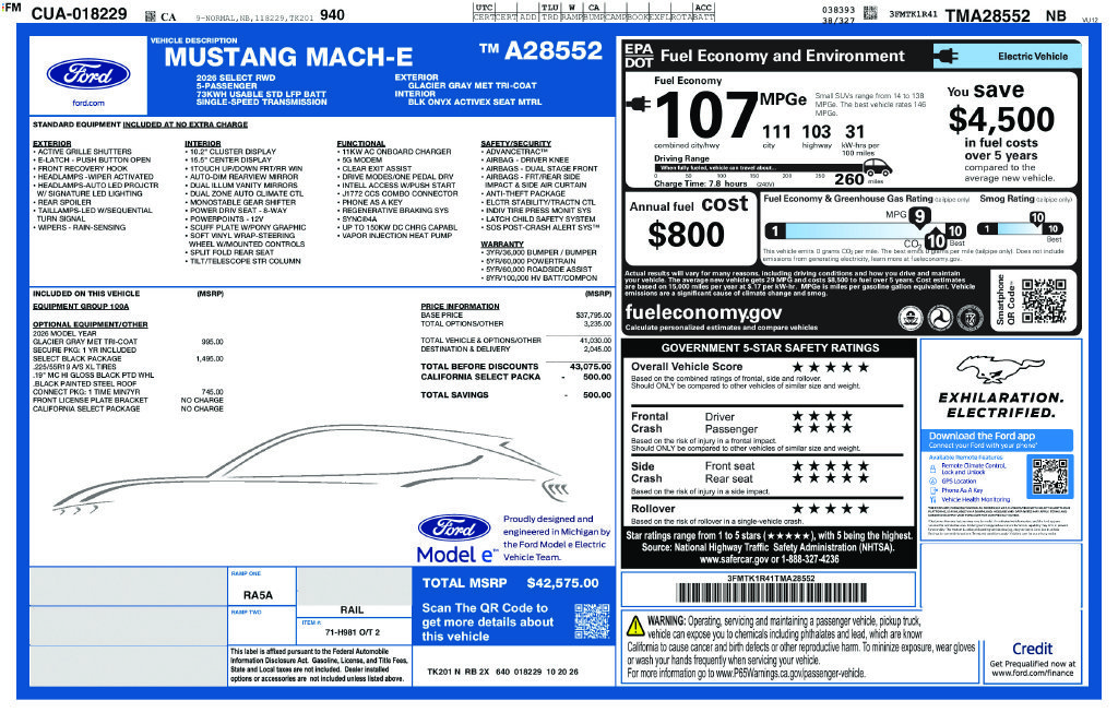 New 2026 Glacier Gray Metallic Tri-coat Ford Select image 2