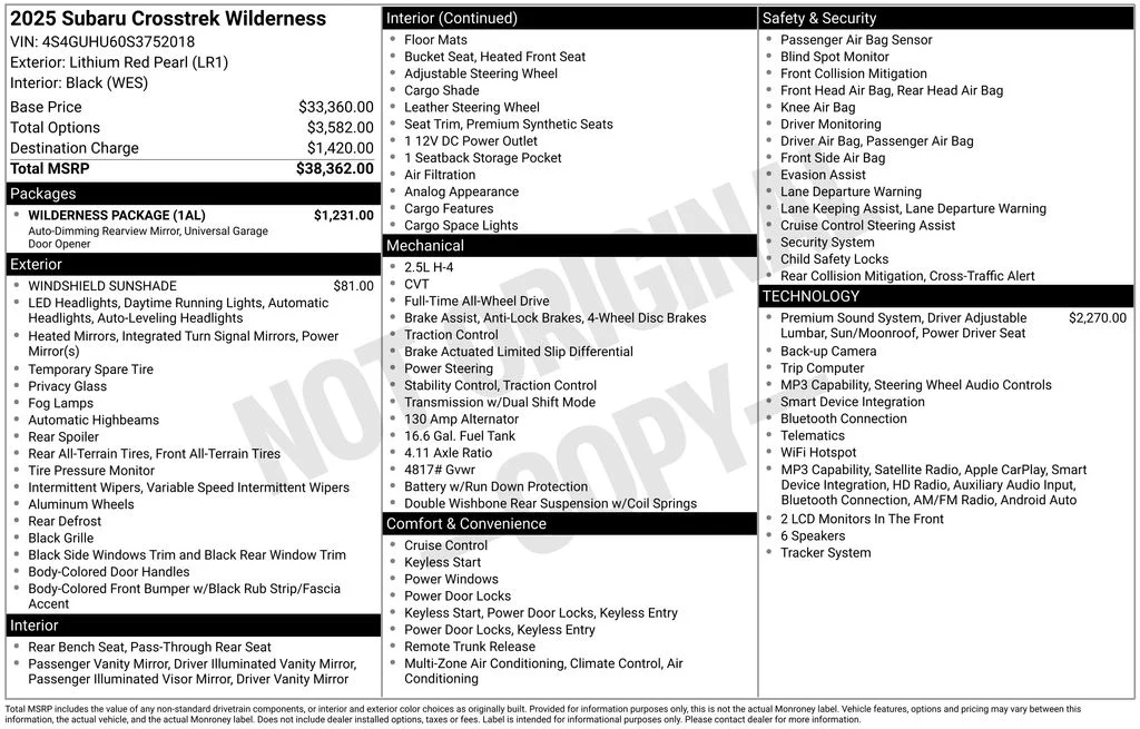 Used 2025 Red Subaru Wilderness image 6