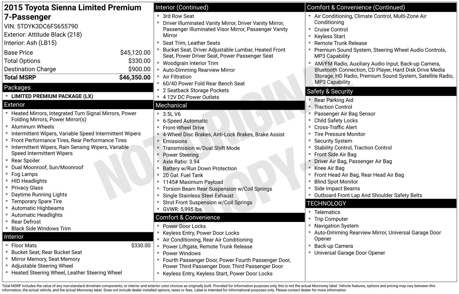 2015 Toyota Sienna's photo
