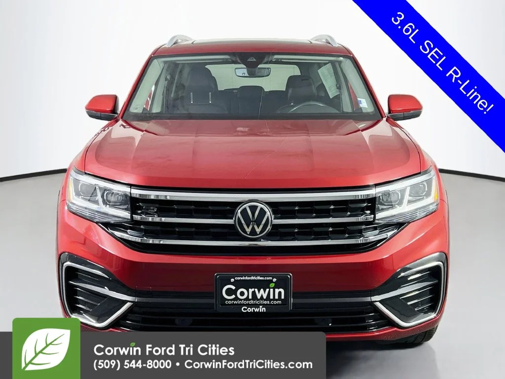 Used 2021 Aurora Red Metallic Volkswagen 3.6L V6 SEL R-Line image 3