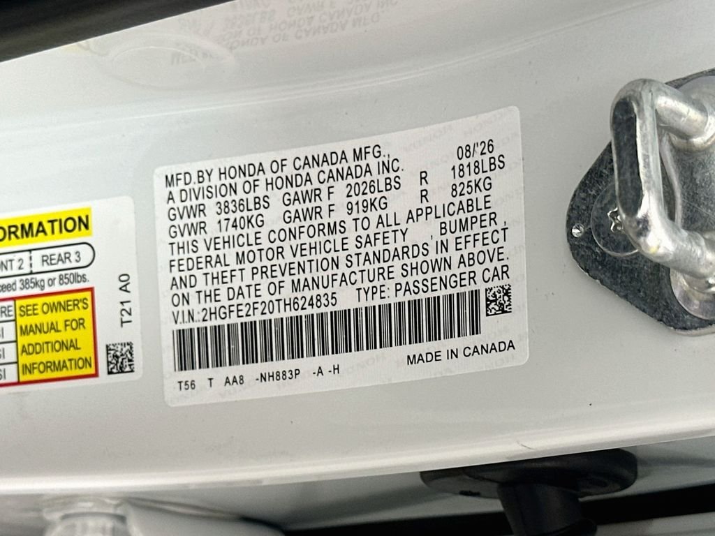 New 2026 Platinum White Pearl Honda LX image 22