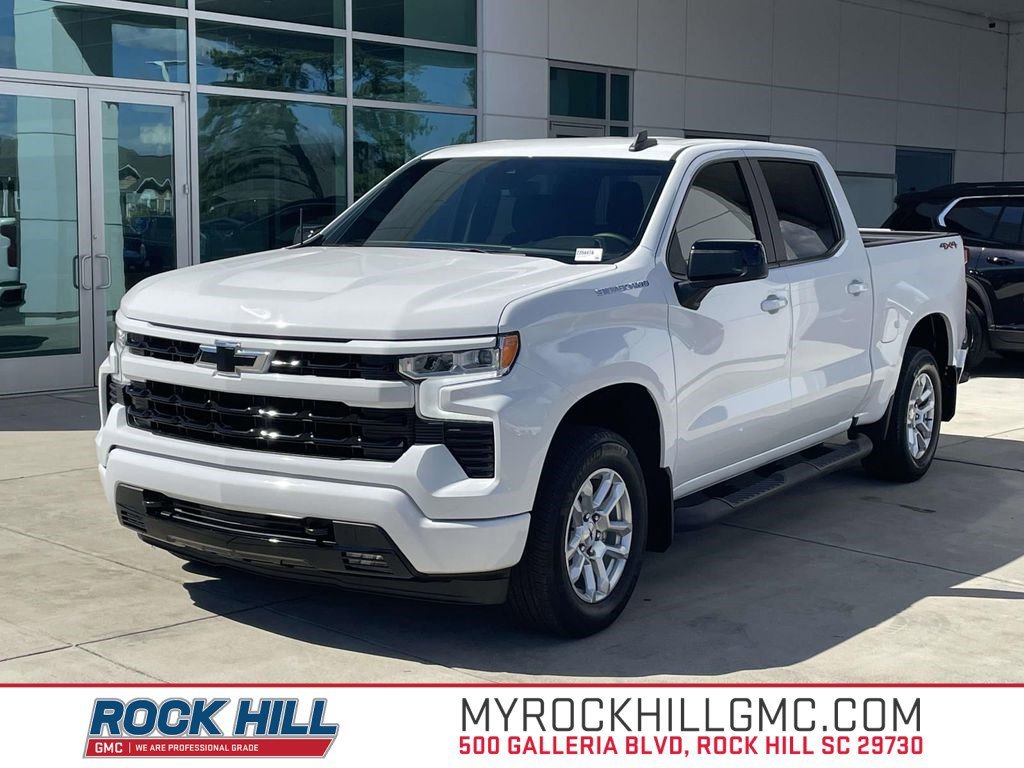 Summit White 2023 Chevrolet Silverado 1500 RST Crew Cab 4WD Pickup Truck Four-Wheel Drive