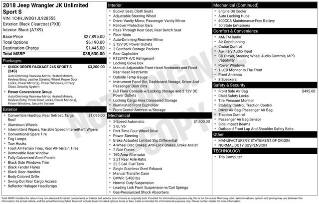 Used 2018 Black Jeep Unlimited Sport image 28