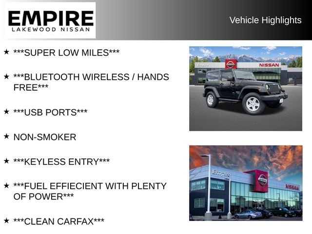 Used 2012 Jeep Wrangler Sport with VIN 1C4AJWAGXCL218093 for sale in Lakewood, CO