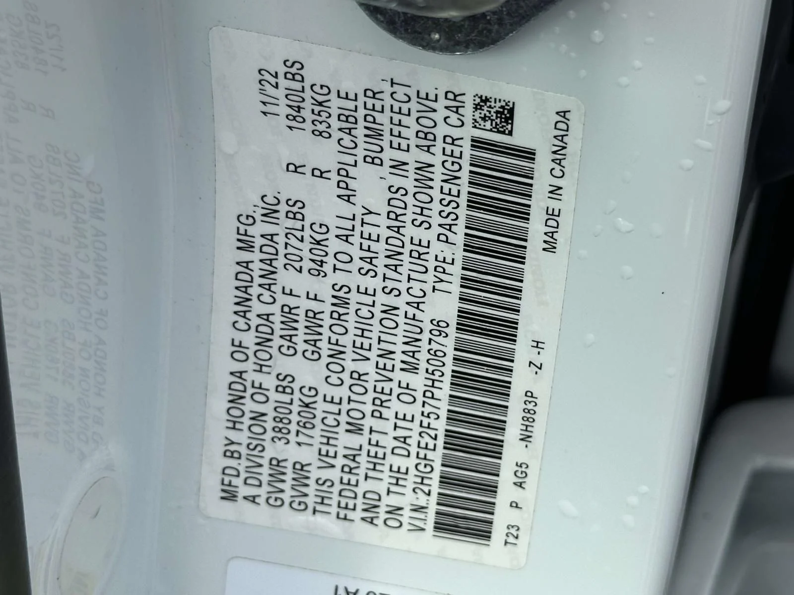 Used 2023 White Honda Sport image 27