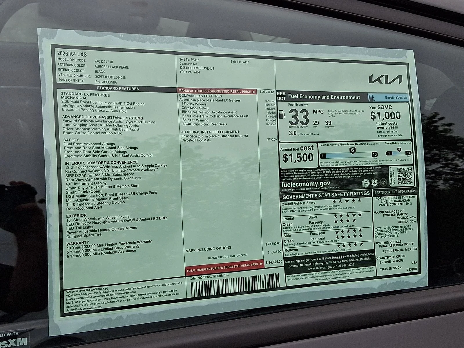 New 2026 Black Kia LXS image 22