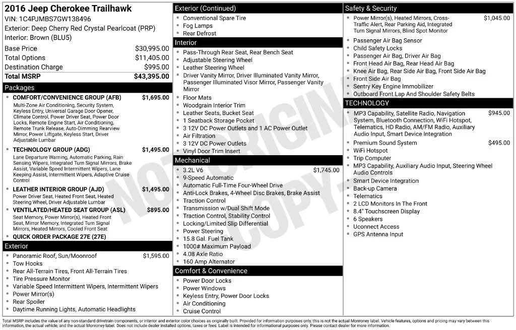 Certified Used 2016 Red Jeep Trailhawk image 37