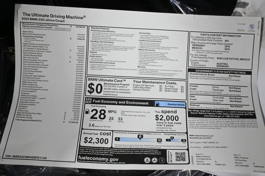 Certified Used 2025 Alpine White BMW 230i xDrive image 37