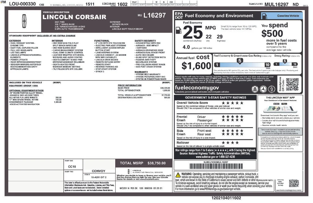 Used 2021 Black Lincoln Standard image 6