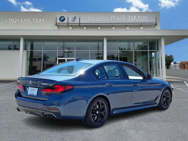 Certified Used 2023 Arctic Race Blue metallic BMW 530i xDrive image 4