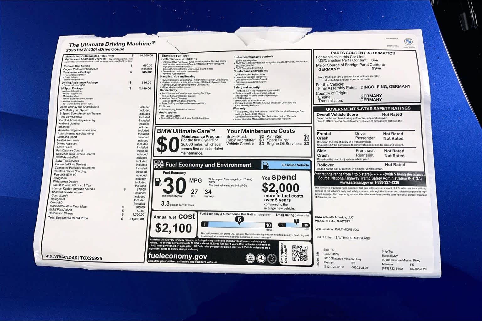 New 2026 Portimao Blue Metallic BMW 430i xDrive image 22