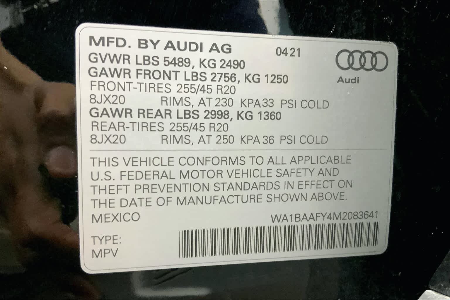 Used 2021 Mythos Black Metallic Audi Premium Plus image 34