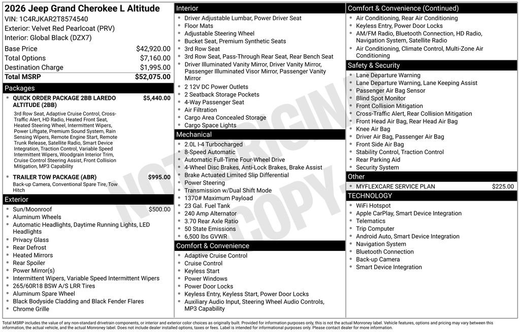New 2026 Velvet Red Pearl-Coat Exterior Paint Jeep Altitude image 4