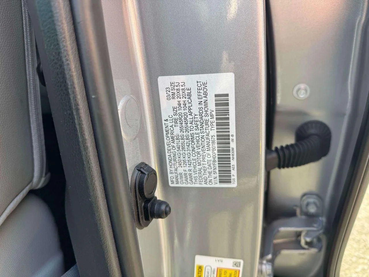 Certified Used 2023 Sonic Gray Pearl Honda AWD Elite image 15