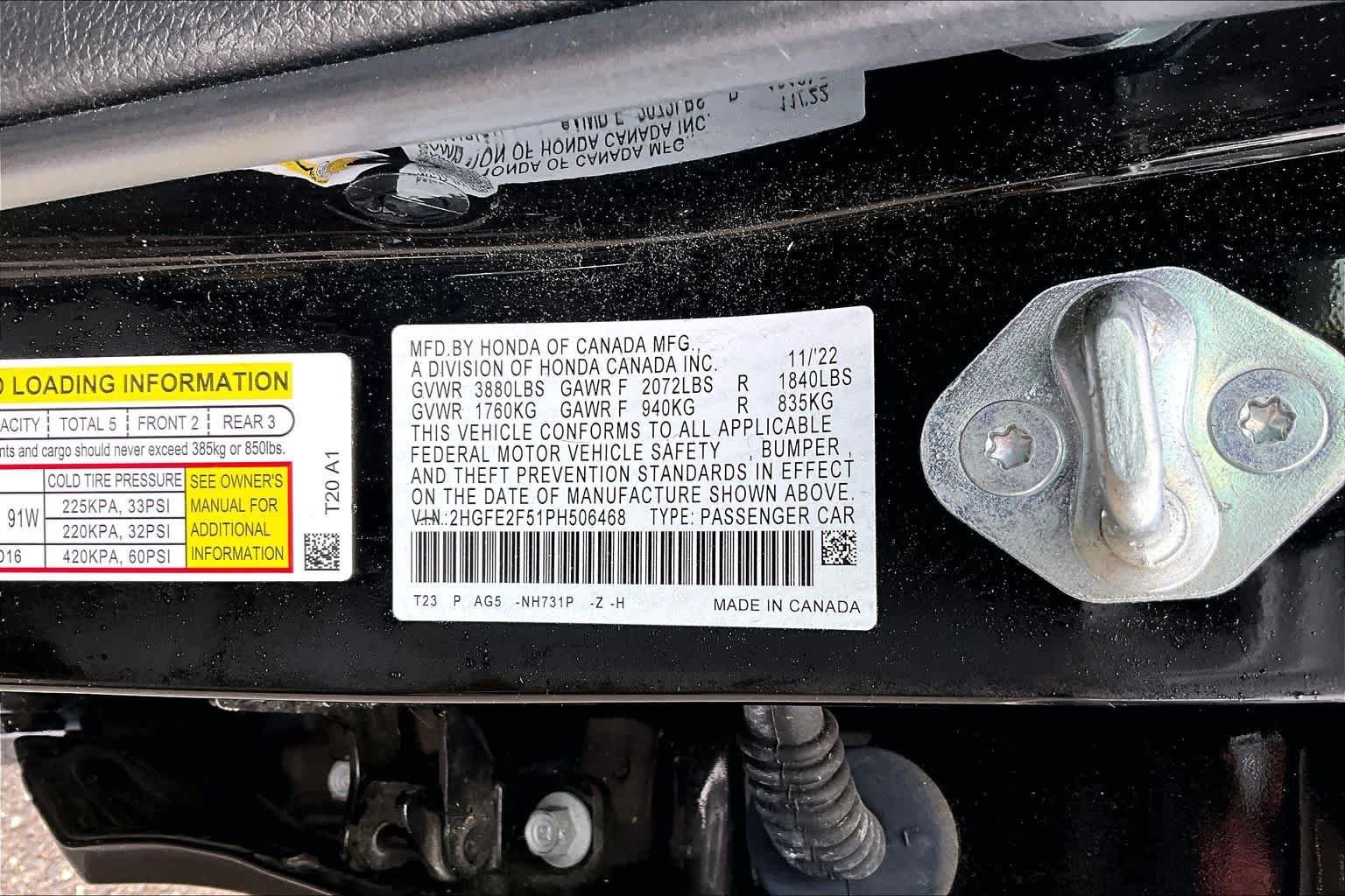 Certified Used 2023 Crystal Black Pearl Honda 2.0L 4D SPORT image 34