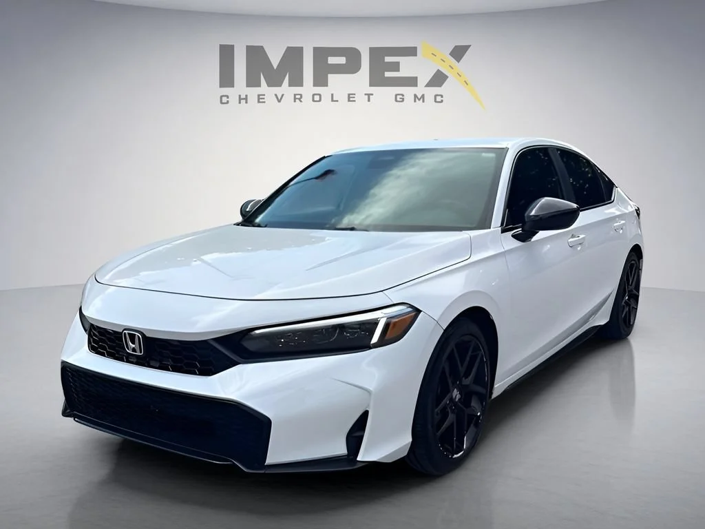 White 2025 Honda Civic Hatchback Sport FWD Hatchback Front-Wheel Drive 
