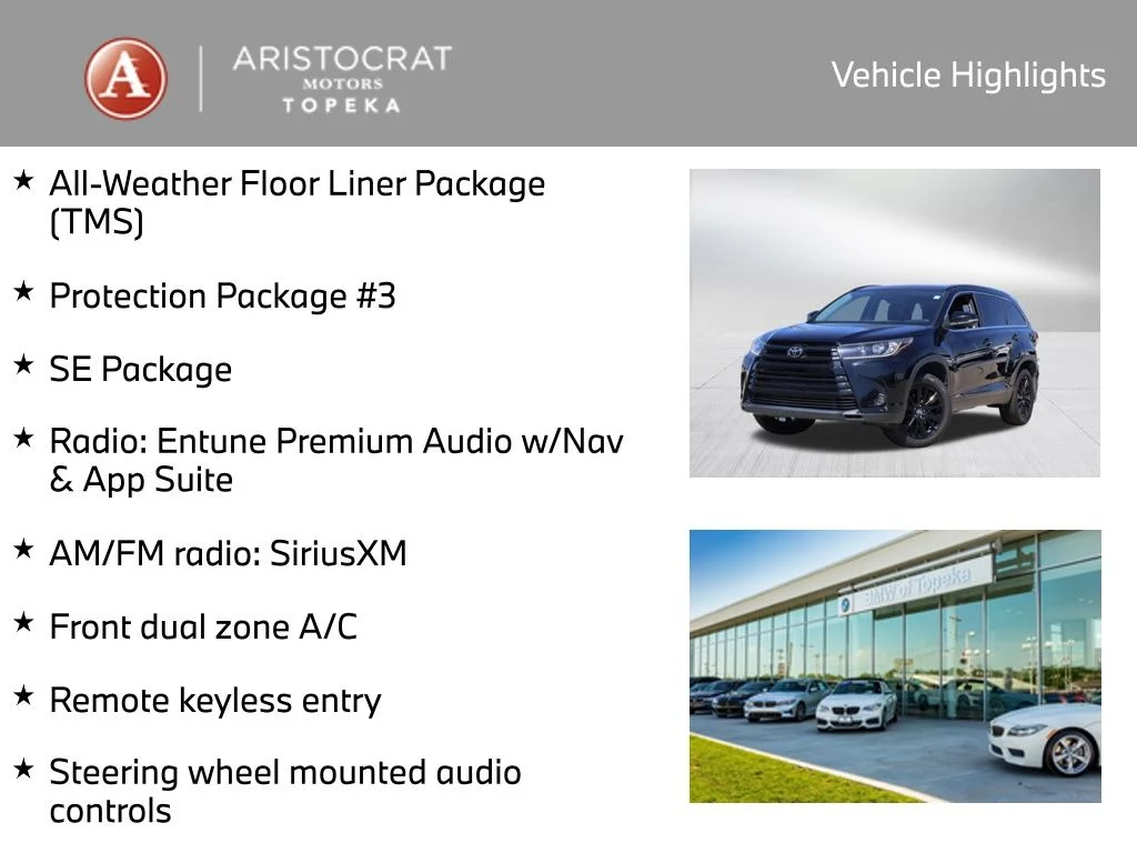 Used 2019 Toyota Highlander SE with VIN 5TDJZRFH7KS572825 for sale in Kansas City