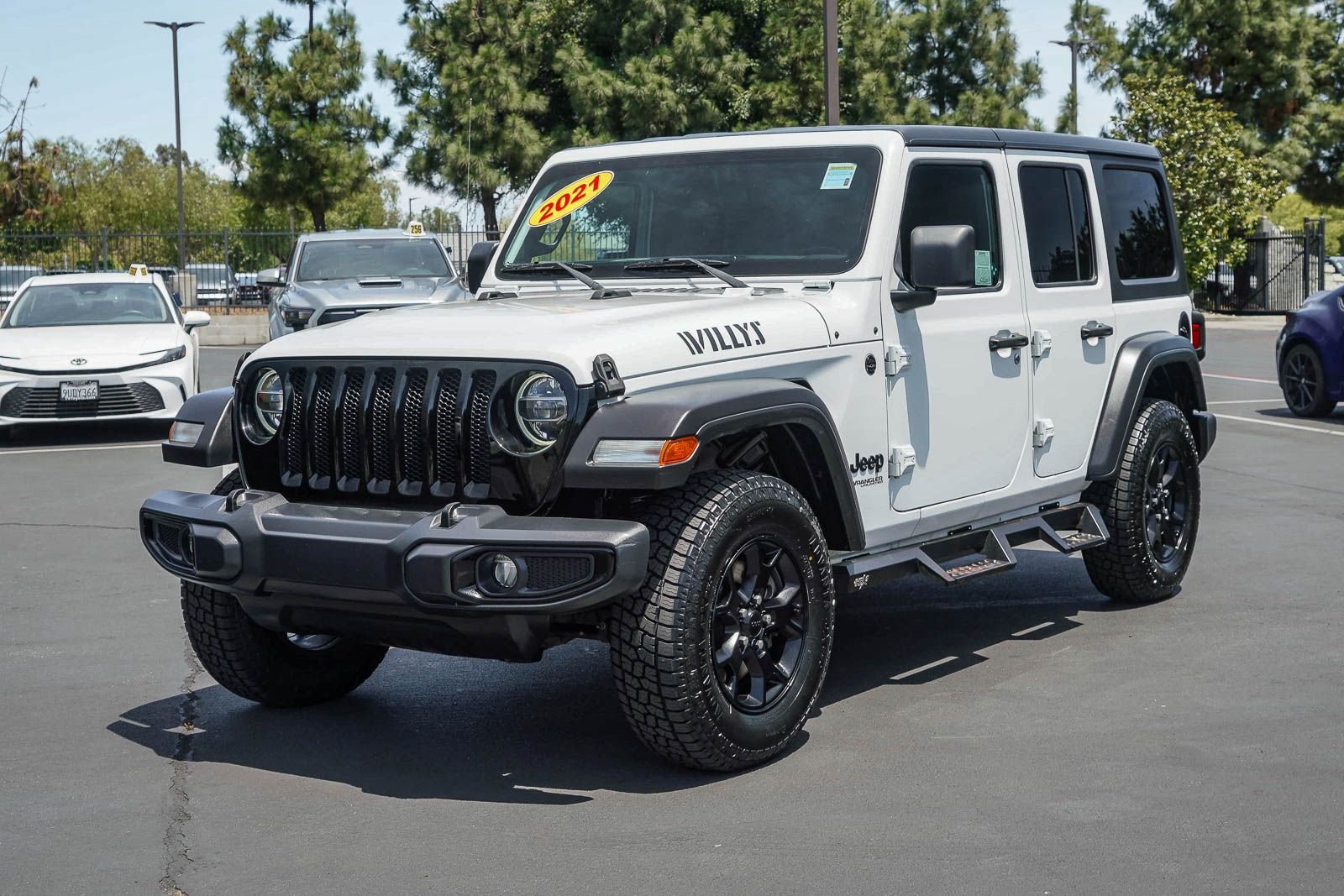 Used 2021 Bright White Clearcoat Jeep Unlimited Willys image 3