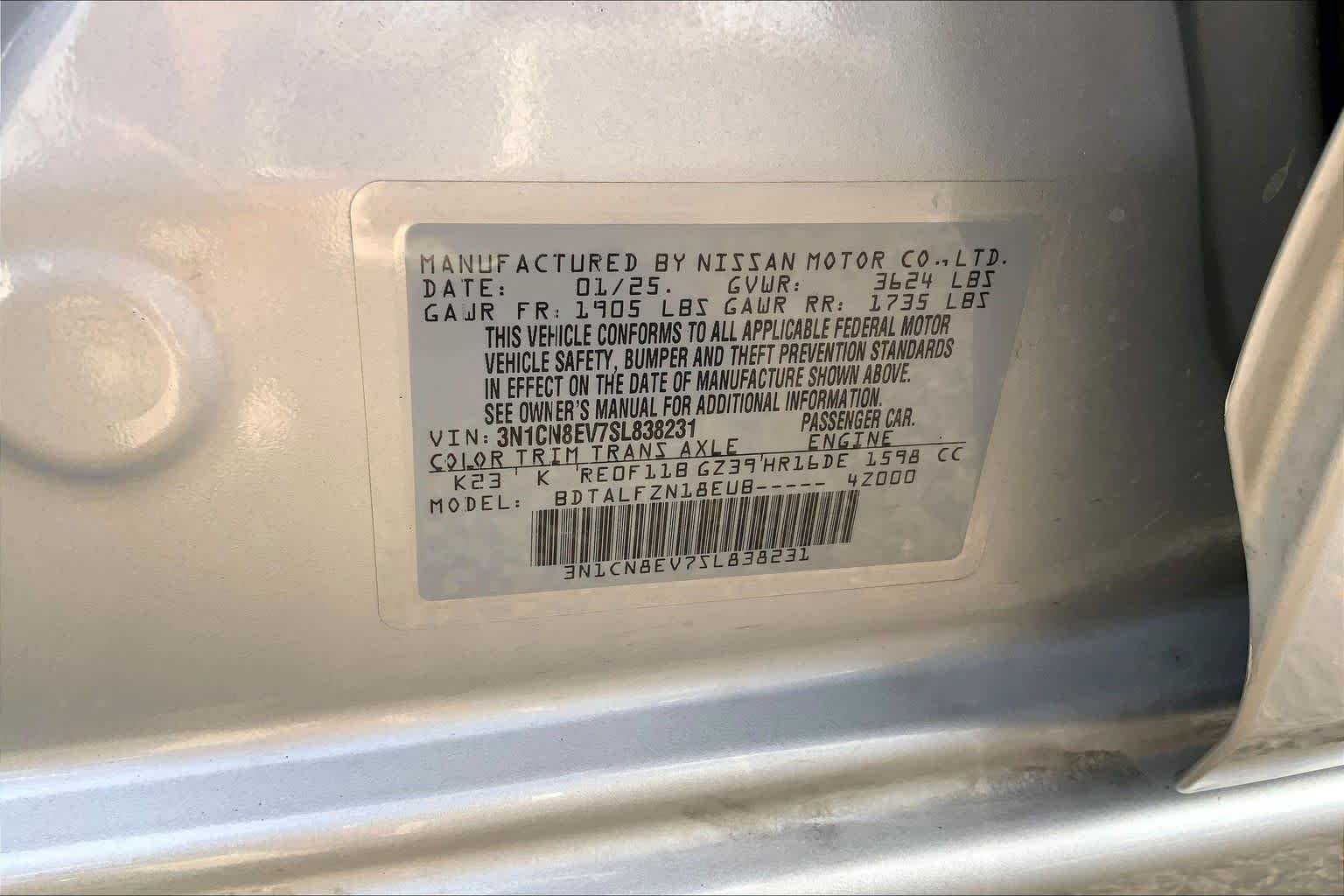 Used 2025 Brilliant Silver Metallic Nissan SV image 33