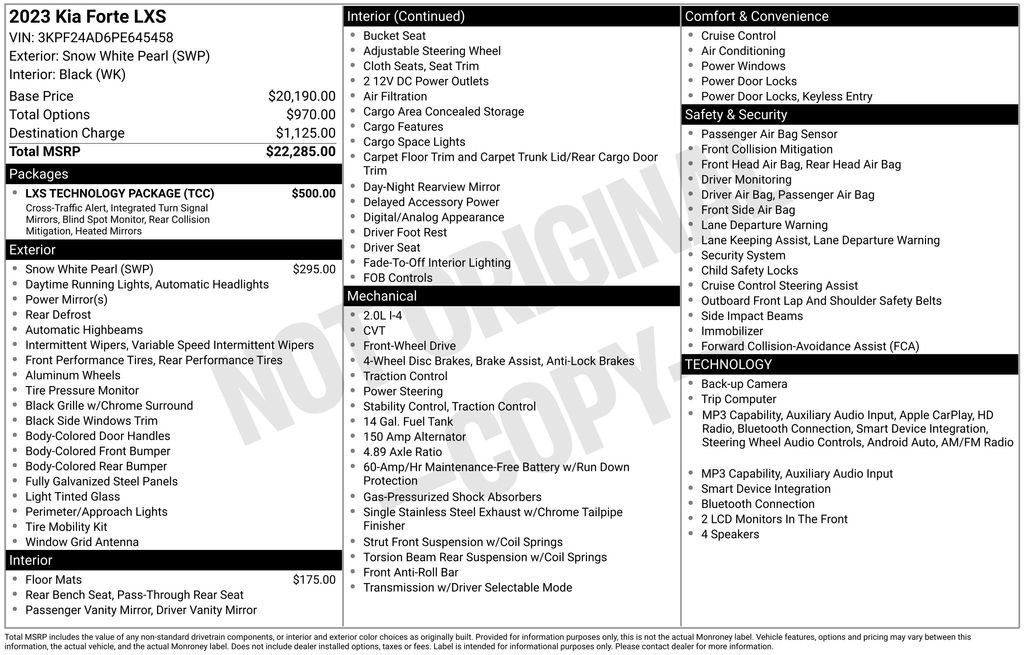Used 2023 White Kia LXS image 2