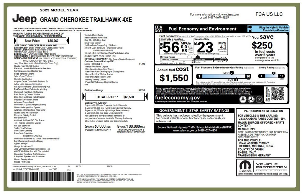 Used 2023 White Jeep Trailhawk 4xe image 3