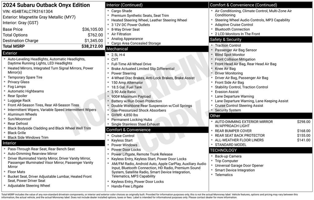 Used 2024 Gray Subaru Onyx Edition image 6